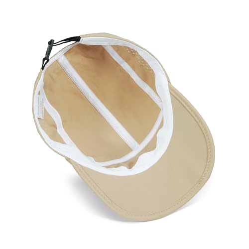 Clakllie Quick Dry 5 Panel Cap for Men Summer Folding Outdoor Hat Breathable Baseball Cap Unstructured Running Hiking Hats - color: Bs26zd01-khaki