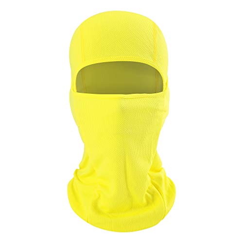 Balaclava Face Mask Adjustable Windproof UV Protection Hood - color: Yellow