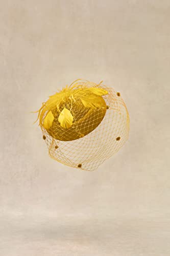 BABEYOND Fascinators Hats for Women Tea Party Pillbox Derby Wedding Hat - color: Golden
