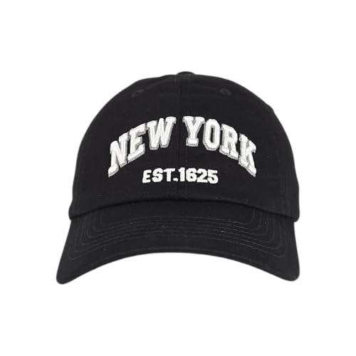 E BY ELIDAN NY Dad Hat, New York EST.1625 Cotton Baseball Cap Women & Men - color: Black White