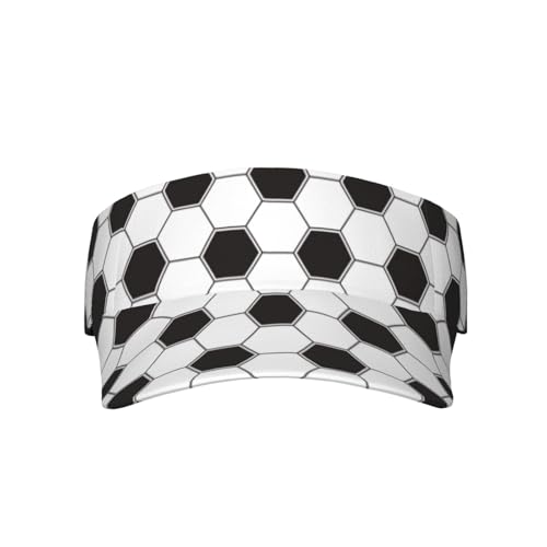 Sports Sun Visor Hats-Adjustable Visor Cap-for Women and Men-for Running, Tennis, Golf - color: Black and White Soccer Funny Football