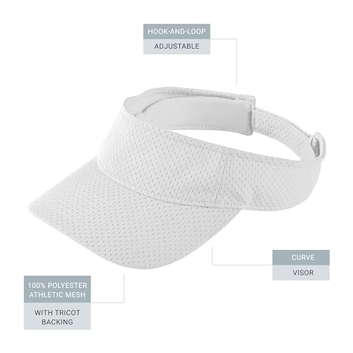 Augusta Sportswear Women's Athletic Mesh Visor - Stylish Sun Hat for Golf, Running, and Outdoor Activities - color: White