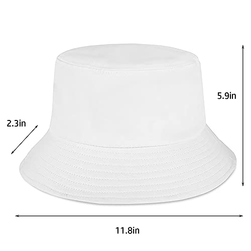 XYIYI Fashion Embroidery Bucket Hat Cotton Beach Fisherman Hats for Women Girls - color: Pure White