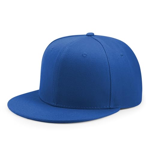 Back Closure Big Size Baseball Cap Hiphop Flat Peak Plain Sport Hats Oversize Large Men Fitted Caps - color: Blue