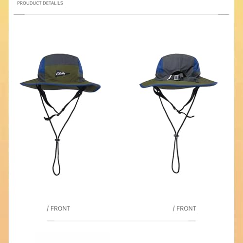 Color-Blocked Fisherman Style Sun Hat for Outdoor Camping, Surfing & Vacations - Wide Brim, UV Protective, Anti-Slip - color: M_green