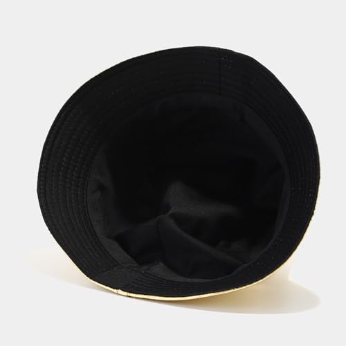 yolrdiw Unisex Fashion PU Leather Bucket Hat Glossy Reversible Rain Waterproof Fishmen Cap - color: Yellow