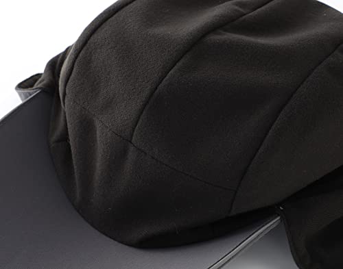 Connectyle Men's Water-Resistant Winter Hat Reflective Fleece Lined Earflap Cap Warm Baseball Sports Hat - color: Dark Grey