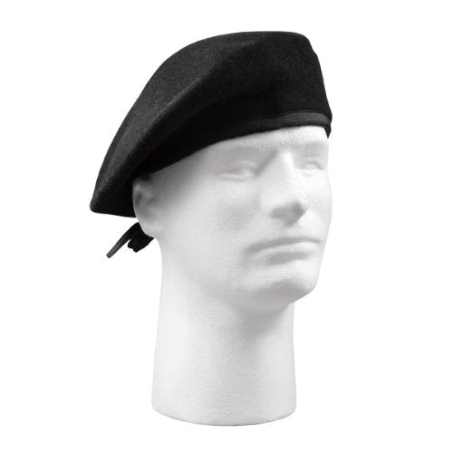 Rothco Gi Type Beret (Without Flash), Black, Size 7.5