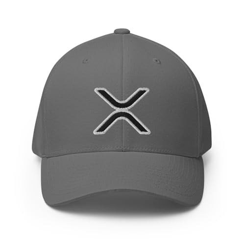 FX XRP Fitted Hat Embroidered Curved Bill Mid Crown Closed-Back Structured Twill Cap - color: Grey, size: Large-X-Large