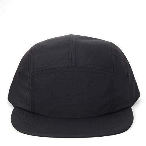 5 Panel Baseball Cap Camp Cap Taslon Short Brim Cap Quick Dry Hat Flat Bill Big Size Large Caps Oversize Running Hat - color: Black, size: 7 3/4