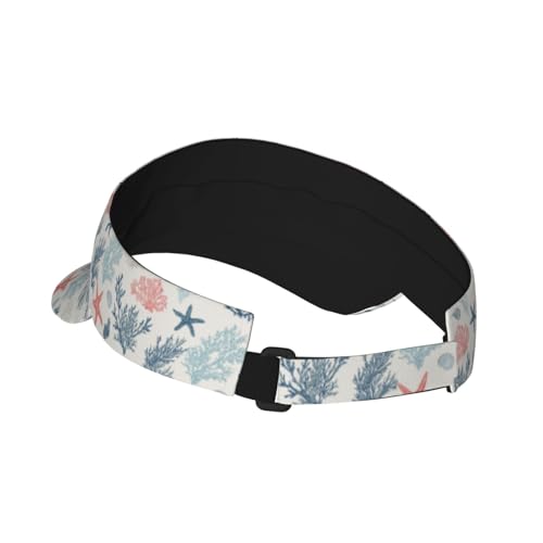 Unisex Adjustable Sports Sun Visor - color: Nautical Coastal