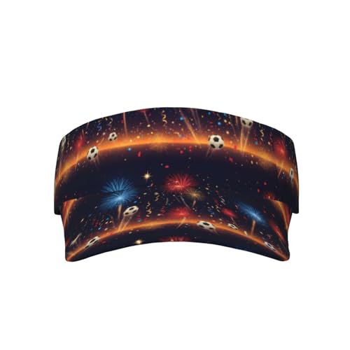 Adjustable Lightweight Open Top Sports Sun Visor Hat Cap for Golf Tennis - color: Soccer Fireworks