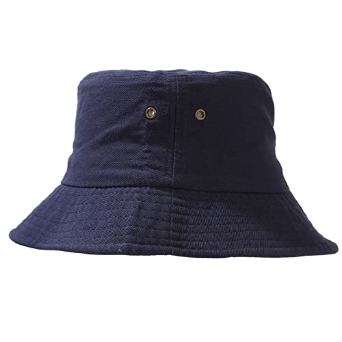 Unisex Bucket Hat Summer UPF 50+ Sun Protection Outdoor Beach Fishing Travel Hiking Hat - color: Navy Blue