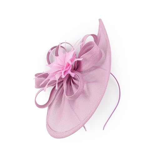 Gionforsy Fascinator Hats for Women Flower Tea Party Hats Pillbox Hat - color: Light Purple