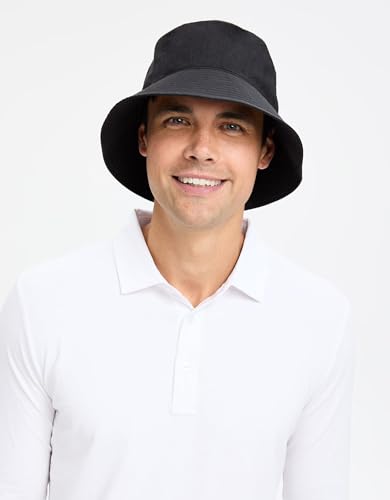 Solbari Unisex Bondi Bucket Hat UPF 50+ - color: Black, size: Small-Medium