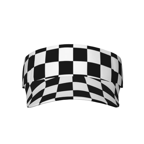 Visor Cap Funny Sun Hat for Women Men Teens for for Sports, Beach, Tennis, Golf, Running & Hiking - color: Checkered Print 1