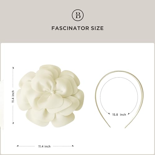 BABEYOND Fascinators Hats for Women Layered Flower Tea Party Derby Hats - color: Beige