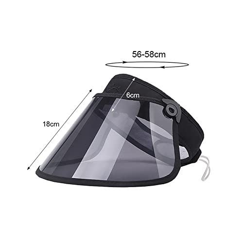 Women Sun Visor Face Shield Sunblock UV Protection Visor Hat UPF 50+ Beach Sun Hat Adjustable Golf Tennis Sports Cap - color: Black