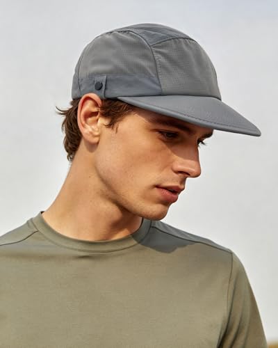 CLAPE Snapback 5 Panel Hat for Men Flat Bill Funny Trucker Hats Running - color: Wbqsg1-gray