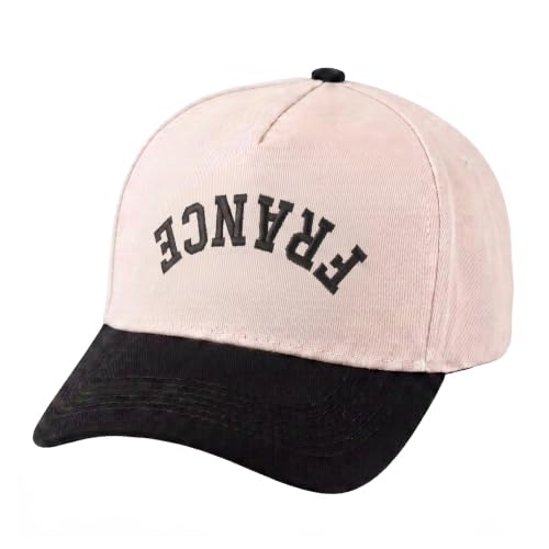 Upside Down Canada Baseball Cap, Embroidered Retro 5-Panel Snapback Hat for Men Women, Casual Streetwear Two-One Trucker Hat - color: France Pink
