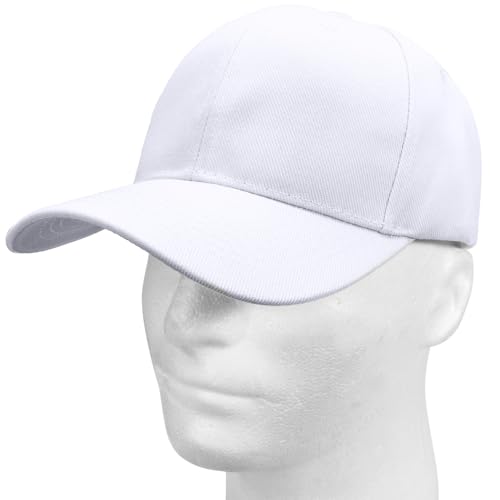 Falari Wholesale Bulk Lot 12-Pack Baseball Cap Adjustable Size Plain Blank Solid Color - color: White