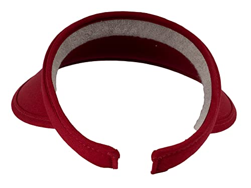TOP HEADWEAR Sports Cotton Twill Clip-On Visor 3.5 Inch Wide Brim - color: Wine