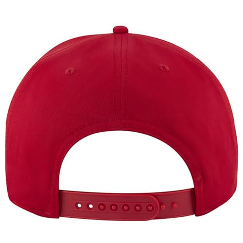 Ashen Fane Polyester Pro Style Structured High Profile Semi-Curved Bill Adjustable Snapback Hat - color: 6p - Red