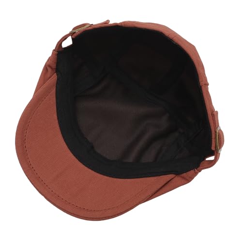 ZLYC Men Cotton Flat Cap Summer Scally Newsboy Beret Driver Hat - color: Twill Orange