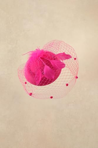 BABEYOND Fascinators Hats for Women Tea Party Pillbox Derby Wedding Hat - color: Fuchsia