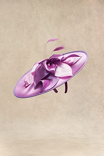 BABEYOND Derby Hats for Women Wide Brim Flower Feather Tea Party Fascinator - color: Light Purple