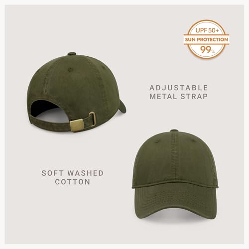 CHOK.LIDS Everyday Premium Cotton Dad Hat Adjustable Baseball Cap Unisex - color: Army Green