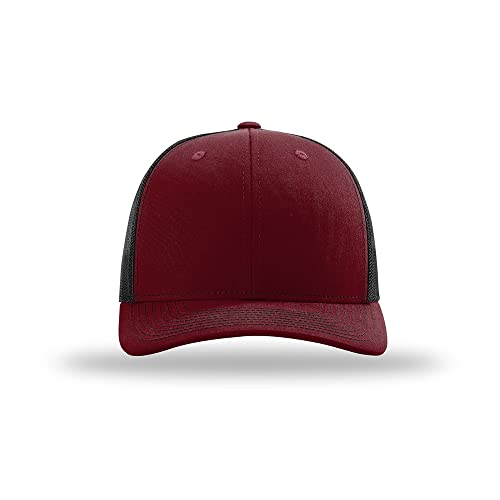 Richardson 112 Classic Six-Panel Adjustable Snapback Trucker Cap - color: Cardinal/Black
