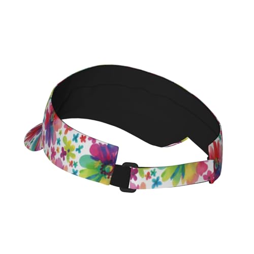 Sun Visor Hats Adjustable Open Top Sport Hat for Golf Women/Men - color: Colorful Little Flower