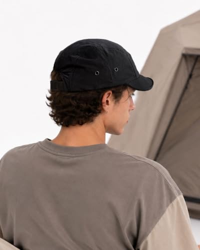 Croogo Short Brim Hat Quick Dry Baseball Cap 5 Panel Foldable Running Hat - color: Ddy1-black