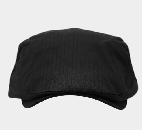 Quanhaigou Men's Cotton Flat Ivy Gatsby Newsboy Driving Hat Adjustable Irish Cabbie Ivy Driving Hunting Cap - color: Breathable Black