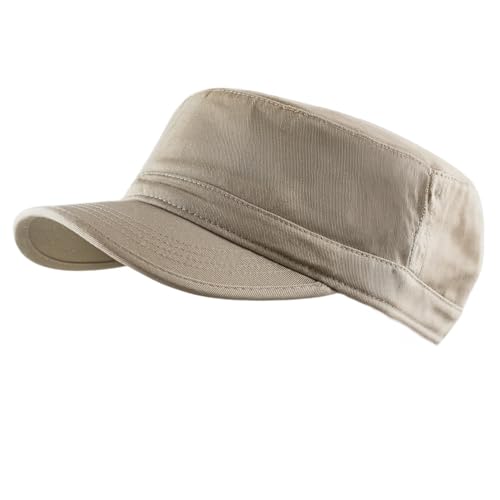 The Hat Depot Cadet Military Army Baseball Cap Tie Dye & Washed Cotton Basic & Distressed Cadet Brushed Cotton Cap - color: 1. Basic - Khaki