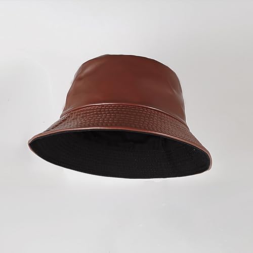 Unisex Black Bucket Hat Waterproof Rain Hat Reversible Shiny Rave Bucket Hat for Concert Festival - color: C3: Brown
