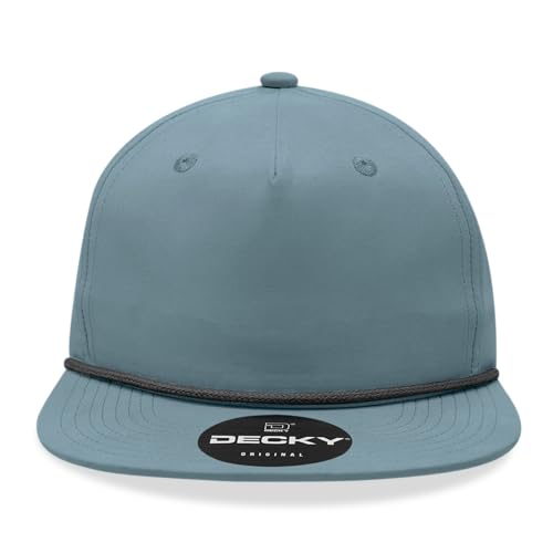 5 Panel High Profile Relaxed Cotton Blend Rope Hat - color: Sky