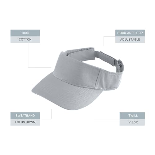Augusta Sportswear Sport Twill Visor - color: Silver Grey
