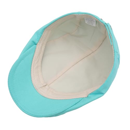 ZLYC Men Summer Flat Cap Scally Ivy Gatsby Newsboy Beret Driver Hat - color: Solid Blue