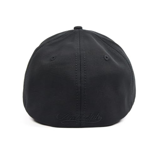 Men's Stretch Full Closed Baseball Caps Letter Embroidery Fitted Cap 6 Panels Structured Elastic Closed Back Hat K155 - color: Black-l