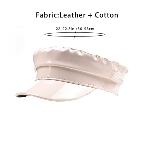 Cap Student Hat Leather Cap Baseball Cap Sun Hat Casual Hat Solid Color - color: Beige