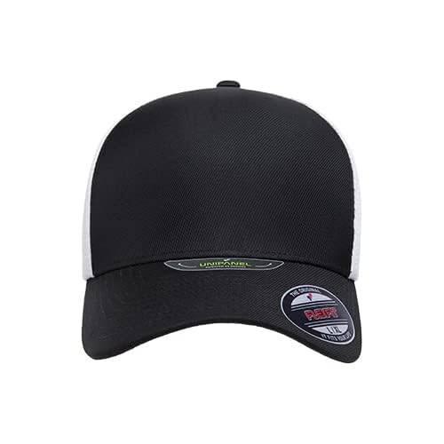 Flexfit Melange Unipanel Trucker Cap - color: Black/White, size: Large-X-Large