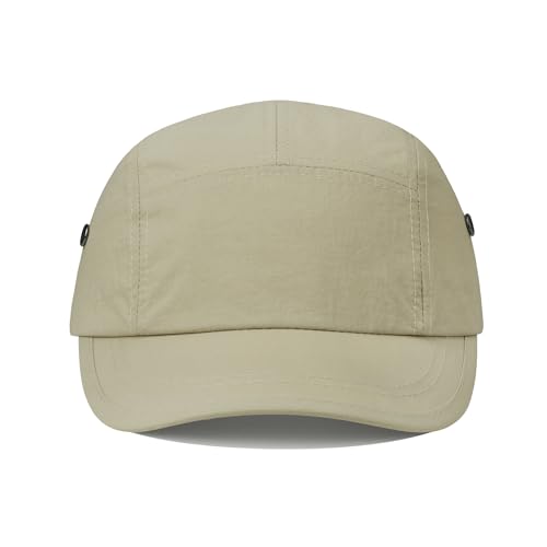 Clakllie Quick Dry Short Brim Cap for Men Lightweight 6 Panel Baseball Cap Golf Dad Hats Women's Running Trucker Hat - color: Bssd2547-khaki