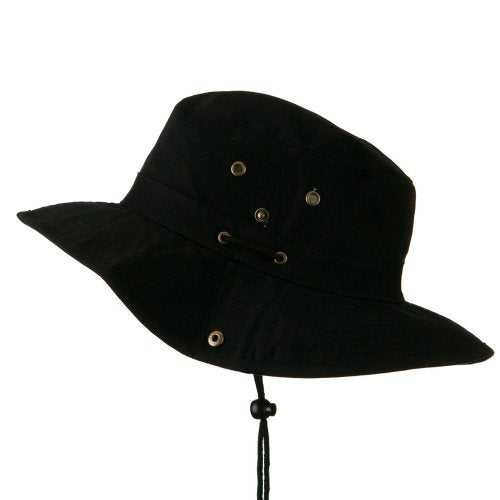 Extra Big Size Brushed Twill Aussie Hats - color: Black, size: XX-Large-3X-Large