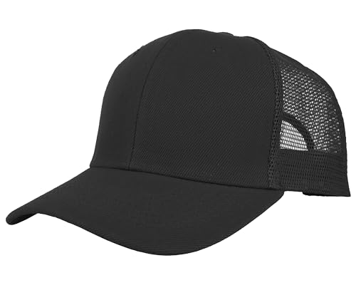 Gelante Mesh Trucker Hat Baseball Cap Structured Front Panel Wholesale LOT 12 Pack - color: Black