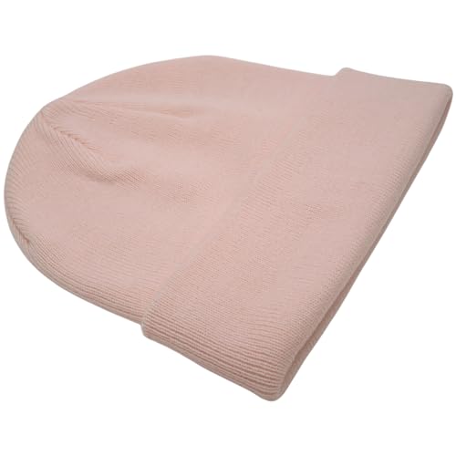 55cube Unisex Winter Beanie Hats Warm Thick Knit Cuffed Skullcaps - color: Light Peachy Pink