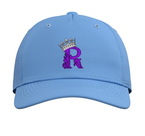 Purple Color Letter R Initial + Crown Purple Graphic Adjustable Baseball Hat - color: Light Blue