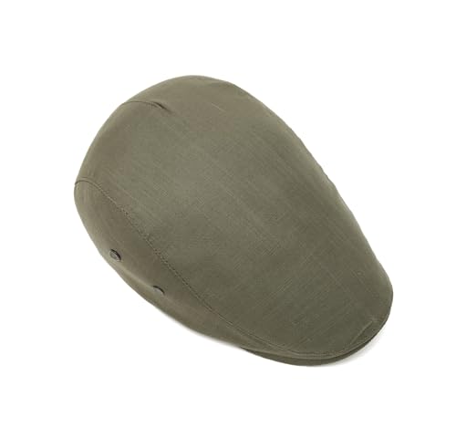 Quanhaigou Unisex Denim Newsboy Hats Flat Ivy Gatsby Cabbie Driving Berets Hat Cotton Dad Cap for Men Women - color: Solid Army Green
