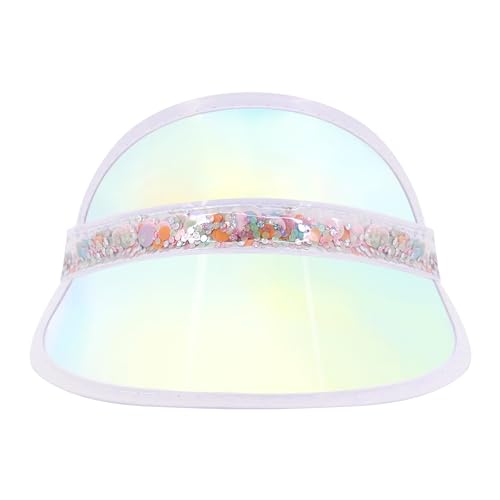 Surkat Women Sun Visors Hologram Wide Brim Thicker Sweatband UV Protective Sportswear Visors Sunhat - color: Sequin